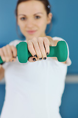 Image showing woman fitness workout with weights