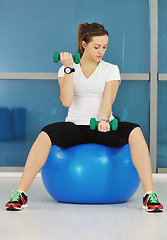 Image showing woman fitness workout with weights