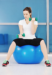 Image showing woman fitness workout with weights