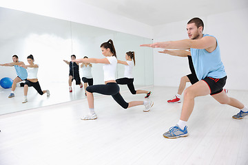 Image showing young people group in fitness club