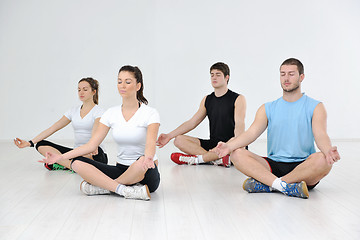 Image showing young people group in fitness club