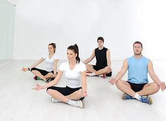 Image showing young people group in fitness club