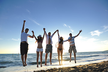 Image showing beach party