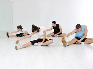 Image showing young people group in fitness club