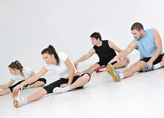 Image showing young people group in fitness club