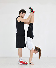 Image showing young people group in fitness club