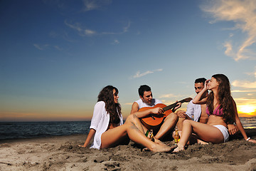 Image showing beach party