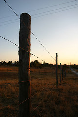 Image showing Barbed wire fence