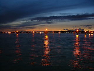 Image showing Sunset on the lagoon