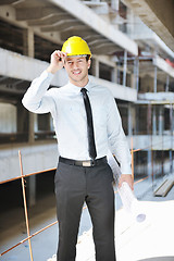 Image showing architect on construction site