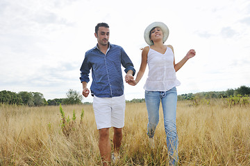 Image showing happy young couple have romantic time outdoor