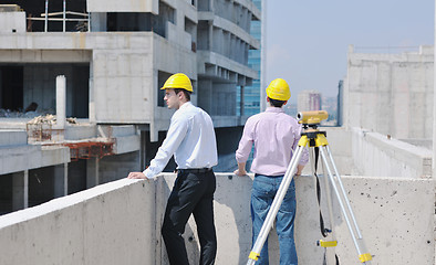 Image showing Team of architects on construciton site