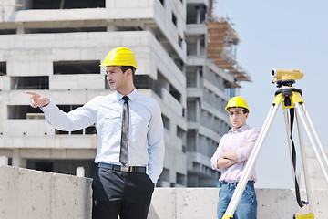 Image showing Team of architects on construciton site