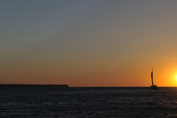 Image showing greece romantic sunset at sea