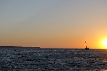 Image showing greece romantic sunset at sea