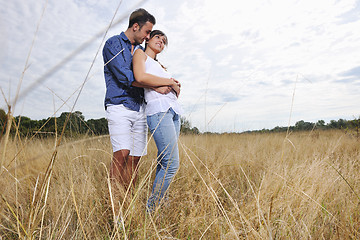 Image showing happy young couple have romantic time outdoor