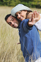 Image showing happy young couple have romantic time outdoor