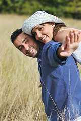 Image showing happy young couple have romantic time outdoor