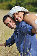 Image showing happy young couple have romantic time outdoor