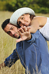 Image showing happy young couple have romantic time outdoor