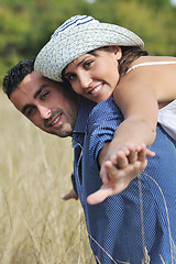 Image showing happy young couple have romantic time outdoor