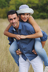 Image showing happy young couple have romantic time outdoor