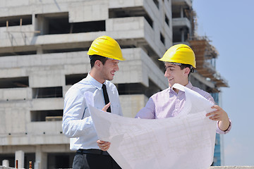 Image showing Team of architects on construciton site