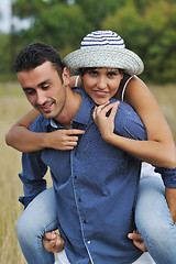 Image showing happy young couple have romantic time outdoor