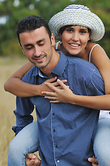 Image showing happy young couple have romantic time outdoor