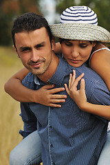 Image showing happy young couple have romantic time outdoor