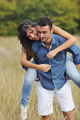 Image showing happy young couple have romantic time outdoor