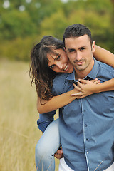 Image showing happy young couple have romantic time outdoor