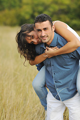 Image showing happy young couple have romantic time outdoor