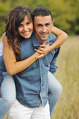 Image showing happy young couple have romantic time outdoor