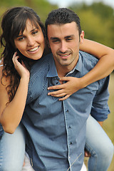 Image showing happy young couple have romantic time outdoor