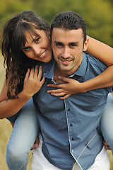 Image showing happy young couple have romantic time outdoor