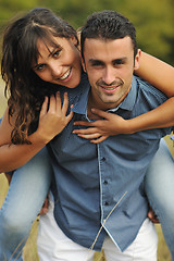 Image showing happy young couple have romantic time outdoor