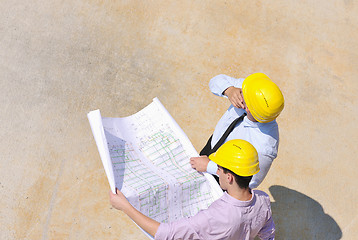 Image showing Team of architects on construciton site