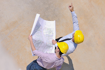 Image showing Team of architects on construciton site