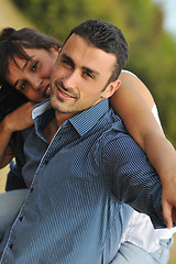 Image showing happy young couple have romantic time outdoor