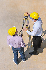 Image showing Team of architects on construciton site