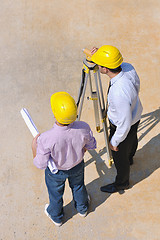 Image showing Team of architects on construciton site