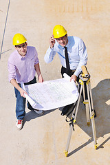 Image showing Team of architects on construciton site