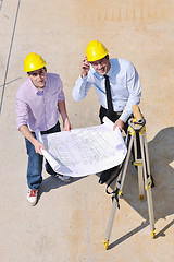 Image showing Team of architects on construciton site