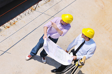 Image showing Team of architects on construciton site