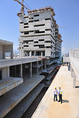 Image showing Team of architects on construciton site