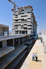 Image showing Team of architects on construciton site