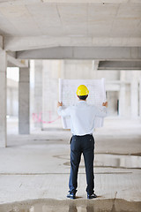 Image showing architect on construction site