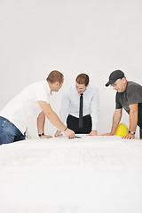 Image showing Team of architects on construciton site