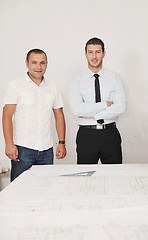 Image showing Team of architects on construciton site